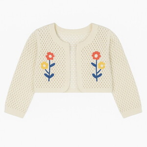  9240 Kız Bebek Önü Düğmeli Elbise Bolera 2'li Takım