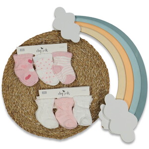 13010038 Bebek Desenli Renkli Soket 3'lü Çorap