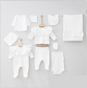 6120P Kız Bebek Roba Brode Kutulu 10'lu Hastane Çıkış Seti