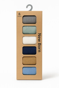 2010 Bebek Komed Kutulu 1-9  Ay New Born 6'lı Çorap