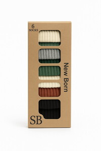  2010 Bebek Komed Kutulu 1-9  Ay New Born 6'lı Çorap