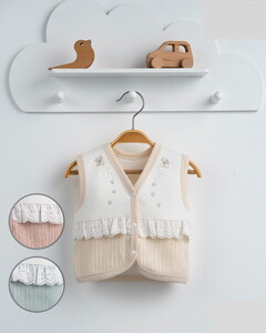 4481 Bebek Dantel Detaylı Yelek