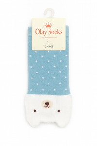  11010054 Bebek Peluşlu Kulaklı Kız Havlu Soket Çorap