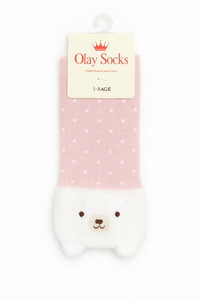  11010054 Bebek Peluşlu Kulaklı Kız Havlu Soket Çorap