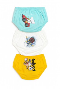  7031 Bebek Hayvan Desenli Baskılı 3'lü Alıştırma Külodu