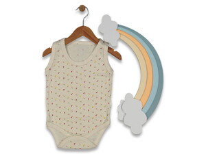 2120 Bebek Lale Desenli Çıtçıtlı Askılı Body
