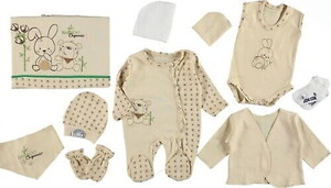  CC1636 Bebek Sevimli Koala Lüx Organic 10'lu Kutulu Hastane Çıkış Zıbın Set