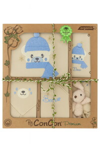 CC1639 Bebek Atkılı Lüx Organic 10'lu Kutulu Hastane Çıkış Zıbın Set