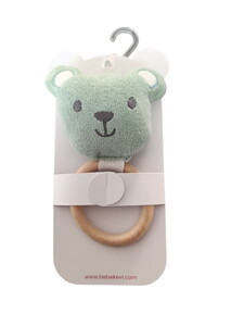 BEVI1377 Unisex Bebek Ahşap Saplı Çıngırak