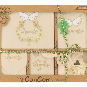  CC1645 Bebek Prenses Lüx Organic 10'lu Kutulu Hastane Çıkış Zıbın Set