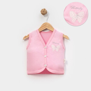 2180LV Bebek Kelebekli Nakışlı Yelek