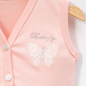  2180LV Bebek Kelebekli Nakışlı Yelek