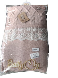  4144 Kız Bebek Triko Dantelli Welsoftlu Battaniye
