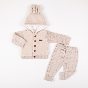 4060 Bebek Triko Velsoftlu Düğmeli 2'li Takım