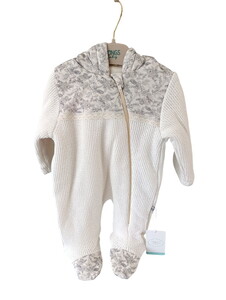 9505T Kız Bebek Fermuarlı Kapüşonlu Patikli Tulum