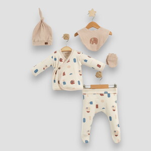  251092 Unisex Bebek Shapehant Fitilli 5'li Hastane Çıkış Zıbın Seti