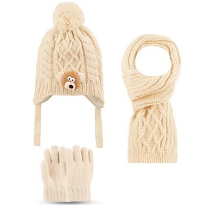  2516004 Erkek Cocuk 1-4 Yaş Atkı-Bere-Eldiven 3'lü Set