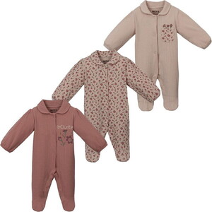 243380 Kız Bebek Ecris Manşetli 3'lü Tulum