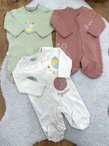  251244 Kız Bebek Sticking Together Patikli 3'lü Tulum