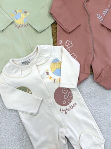  251244 Kız Bebek Sticking Together Patikli 3'lü Tulum