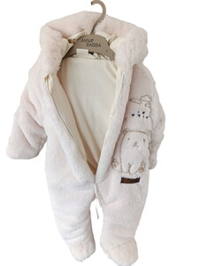  20125 Unisex Bebek Puffy Star Bear Dolgulu Kapüşonlu Tulum