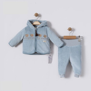 20424 Erkek Bebek Hırkalı Petit 2'li Takım