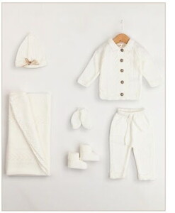  3001 Bebek Natural Yün Triko 6'lı Hastane Çıkışı