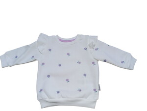  18802 Kız Bebek Serpme Çiçek Nakışlı Şardonlu Üç İplik 2'li Takım