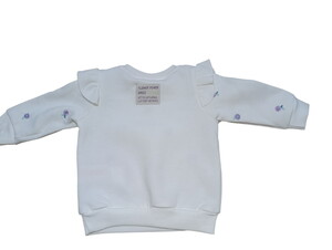  18802 Kız Bebek Serpme Çiçek Nakışlı Şardonlu Üç İplik 2'li Takım